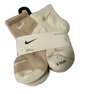 NIKE Boys Socks Ankle Lightweight School Everyday Kids 6 Pair Shoe Size 4-5 Year